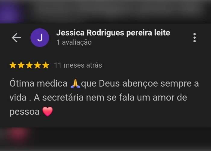 Avaliação real do Google 1